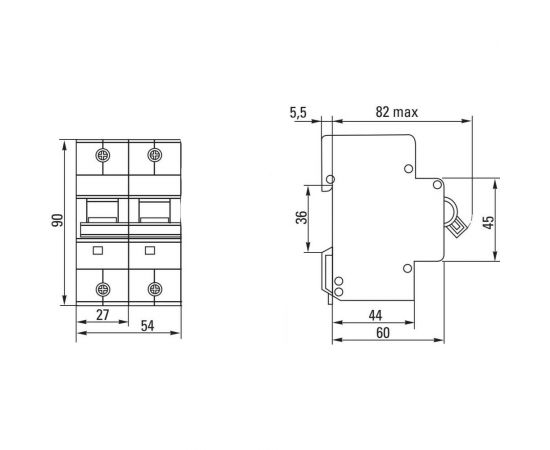 Автоматический выключатель EKF 2P 100А 15кА ВА 47-125 PROxima SQmcb47125-2-100C – изображение 4