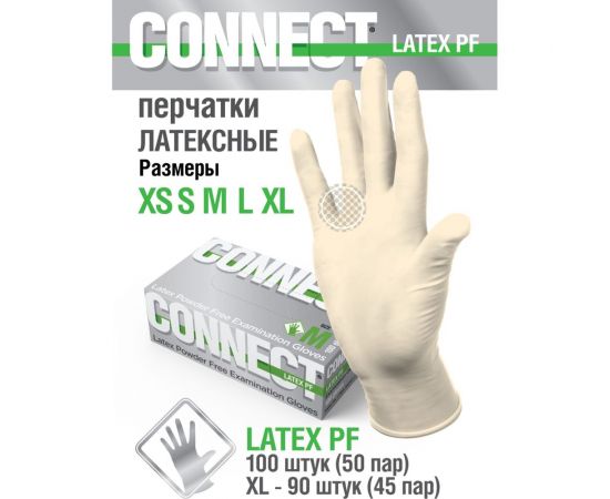 Латексные перчатки CONNECT 100 шт., размер L CТ0000004670 – изображение 4