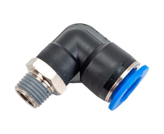 Фитинг цанговый угловой с наружной резьбой 1/4M для трубки диаметром 12 мм SHPI PL 12-R02 