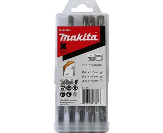 Набор буров SDS-Plus Centering (5 шт; 6х110/8х160/10х160 мм) Makita B-54704 