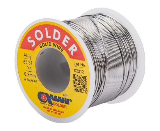 Припой (0.8 мм, 0.25 кг, Sn63/Pb37, без флюса) ASAHI 00-00001191 