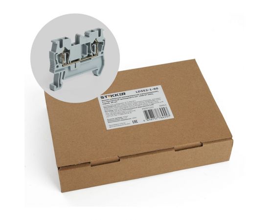 Самозажимной 2-проводной проходной зажим STEKKER ЗНИ - 6,0, JXB ST 6, серый LD552-1-60 50шт 39953 