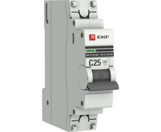 Автоматический выключатель EKF 1P 25А C 6кА ВА 47-63 DC PROxima mcb4763-DC-1-25C-pro 