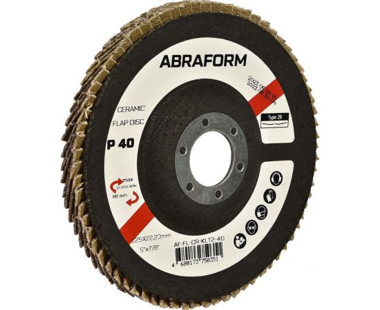 Круг лепестковый FlapLine CR, 125 мм, P40, угловой ABRAFORM AF-FL-CR-KLT2-40 – изображение 2