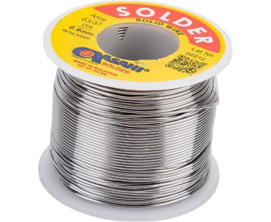 Припой (0.8 мм, 0.25 кг, Sn63/Pb37, без флюса) ASAHI 00-00001191 – изображение 2