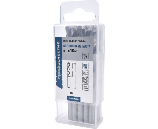 Сверло по металлу Профоснастка 3,8 мм HSS-G 4341/118 DIN 338., 10 шт., №46 30101046 – изображение 2