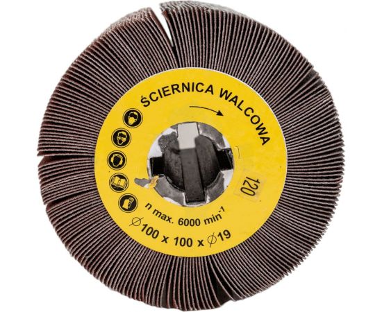 Валик шлифовальный лепестковый на тканой основе (100х100х19 мм; P120) GLOB ШЛВ100х100х19P120 – изображение 2