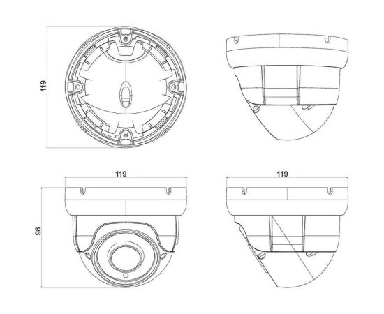Купольная IP видеокамера Amatek AC-IDV503VA 7000715 – изображение 3