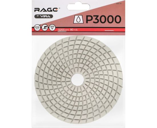 Алмазный гибкий шлифовальный круг Черепашка P3000, 125 мм, мокрое шлифование rage by VIRA 558118 – изображение 4
