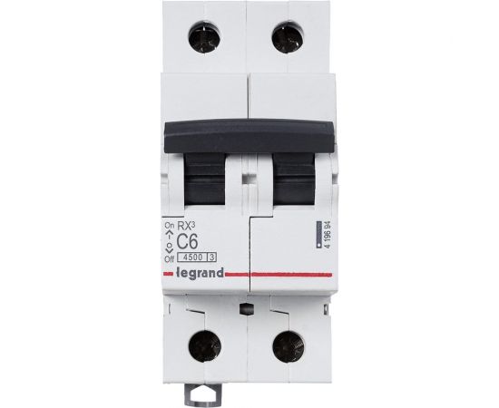 Автоматический модульный выключатель Legrand 2п C 6А 4.5кА RX3 Leg 419694 1199877 – изображение 4