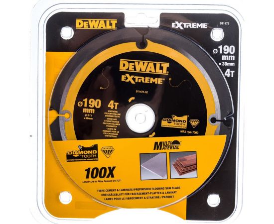 Диск пильный по фиброцементу (190x30 мм; 4T) DEWALT DT1472-QZ – изображение 4