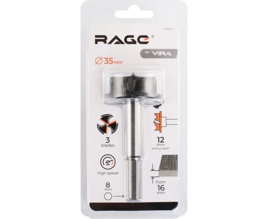 Сверло Форстнера 35 мм 3 лезвия rage by VIRA 552019 – изображение 10