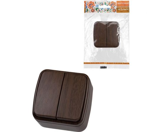 Выключатель TDM 2-кл. открытой установки IP20 10А, венге ""Дача"" Народная SQ1824-0042 