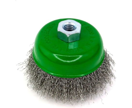 Щетка чашечная 100 мм, М14, ворс гофрированная нержавеющая сталь 0.30 мм для УШМ 13-015 EuroBrush EB-ISS4 
