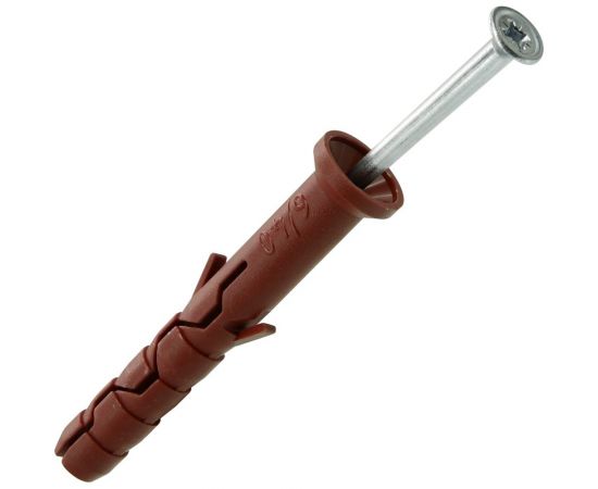 Усиленный нейлоновый дюбель-гвоздь ЕВРОПАРТНЕР multi pro uk, потайная манжета, 6x40 мм, 35 шт. B7 0003 