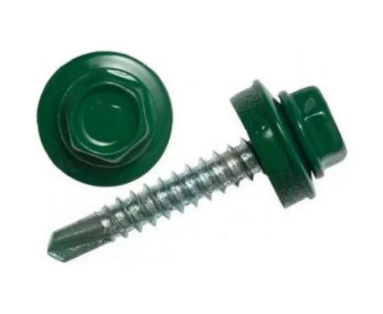 Кровельный саморез Качественный КРЕПЕЖ зелёный мох RAL 6005, 4.8х51 мм, 200 шт 1000109 КЧ 