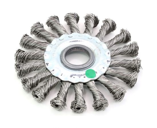 Щетка дисковая жгутовая 115x13x22.2 мм, ворс нержавеющая сталь 0.50 мм для УШМ 13-032 EuroBrush EB-DSS3 – изображение 2
