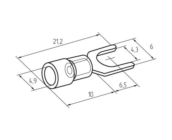 Вилочный изолированный наконечник REXANT 4.3мм 1.5-2.5кв.мм синий, 100 шт 08-0132 – изображение 5