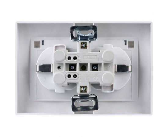 Двойная розетка TDM 2П+З с защитными шторками и прозрачной крышкой 16А 250В IP44 белая Таймыр SQ1814-0077 – изображение 6