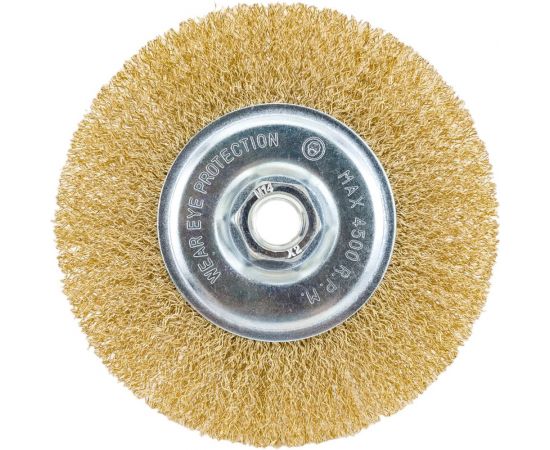 Щетка-крацовка плоская (125 мм; M14; латунированная витая проволока) Pobedit 2125412 