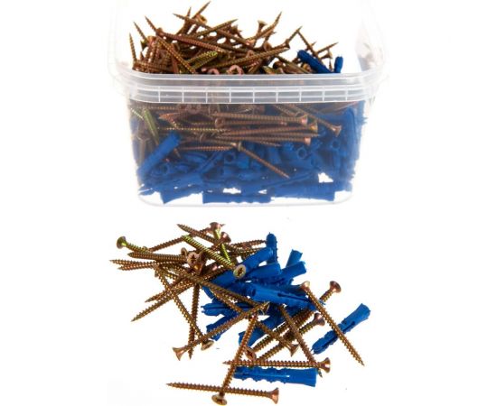 Набор крепления плинтусов Качественный КРЕПЕЖ дюбель ёж 5x30 180 шт 0501091 КЧ 