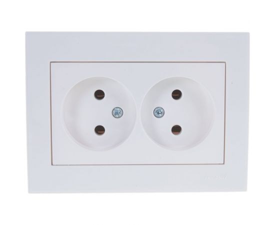 Двойная розетка LEZARD RAIN б/ з керамика белый 703-0202-128 