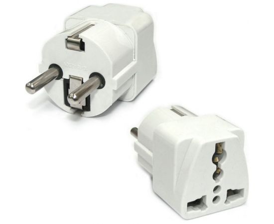 Универсальный переходник на евровилку Pro Legend с заземлением, белый 10/16А 250В PL1405 