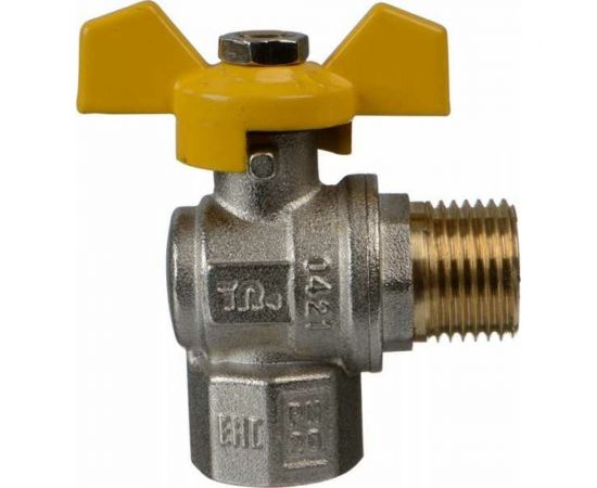 Шаровой кран Terma газовый, угловой, 1/2"", в/н, бабочка 26057 