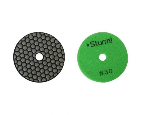 Круг алмазный гибкий шлифовальный АГШК (100 мм, P30, сухая шлифовка) Sturm 9012-D100-30 