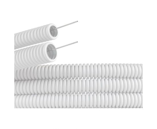 Легкая гофротруба ПВХ Урал ПАК с зондом белая 25 мм 75 м ГФ-0100925-075 