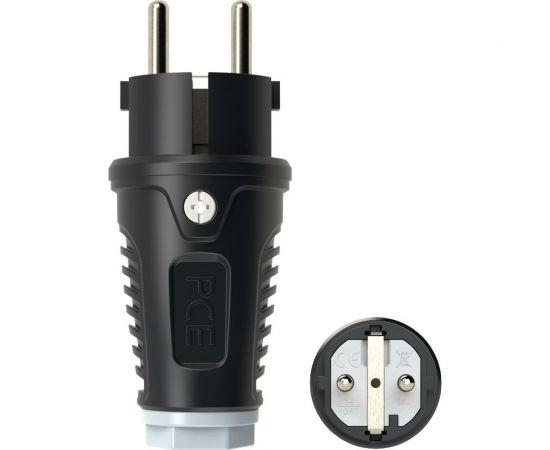 Кабельная вилка PCE 16A 220V 2P+E IP54 корпус черный, маркер серый 0511-sdg 