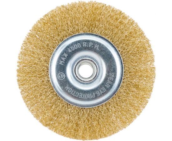 Щетка-крацовка плоская (125 мм; M14; латунированная витая проволока) Pobedit 2125412 – изображение 2