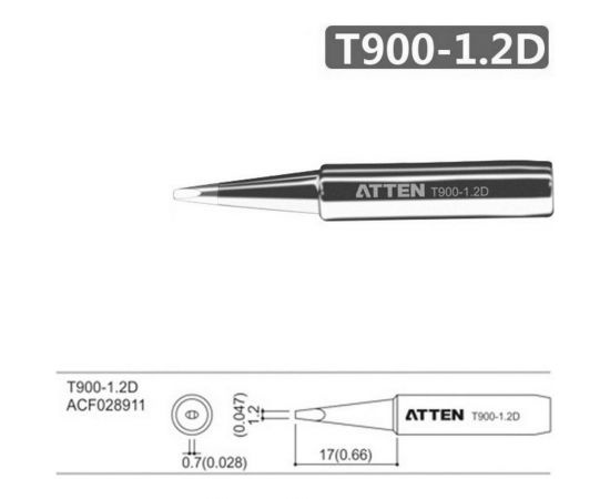 Паяльное жало T900-1.2D ATTEN 103536 – изображение 2