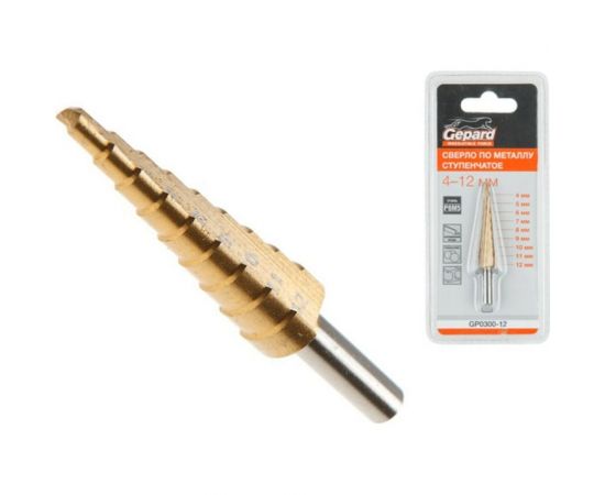 Сверло ступенчатое по металлу 4-12 мм Gepard GP0300-12 – изображение 2