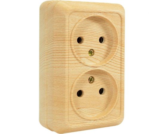 Розетка Jilion 2 гнезда без заземления дуб 9533490 – изображение 2