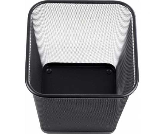 Корзина для бумаг BRAUBERG Germanium квадратная, 14 литров, металл, черная 237975 – изображение 2