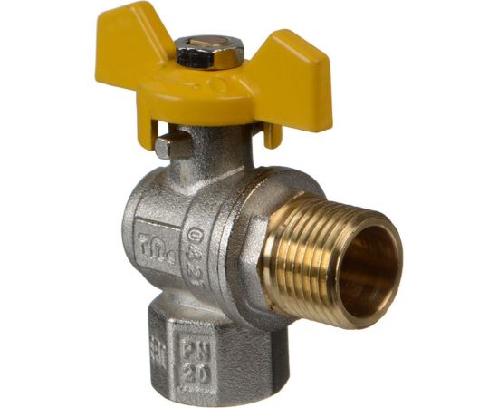 Шаровой кран Terma газовый, угловой, 1/2"", в/н, бабочка 26057 – изображение 2