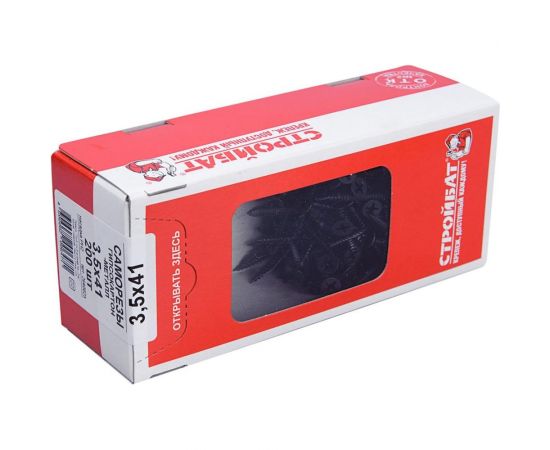 Саморезы Стройбат гипсокартон-металл, 3.5x41 мм, фосфатированные, 200 шт. 223561 – изображение 2