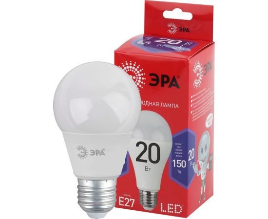 Светодиодная лампа ЭРА LED A65 20W 865 E27 R диод, груша, 20Вт, холодный, E27 Б0045326 – изображение 3