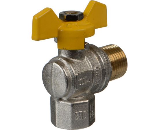 Шаровой кран Terma газовый, угловой, 1/2"", в/н, бабочка 26057 – изображение 3