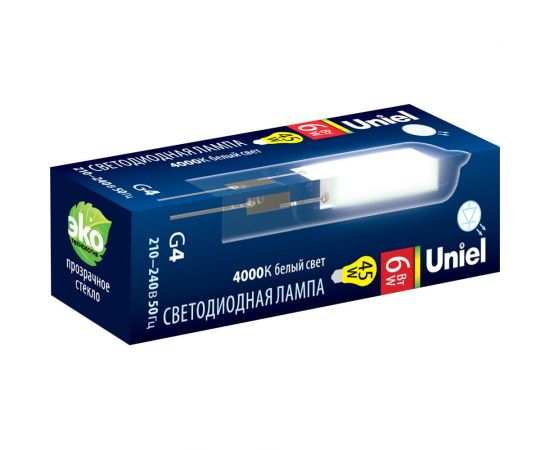 Светодиодная лампа Uniel 220, 6W, 4000K, G4, CL GLZ08TR картон LED-JC UL-00005066 – изображение 4