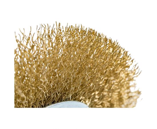 Щетка-крацовка плоская (125 мм; M14; латунированная витая проволока) Pobedit 2125412 – изображение 4