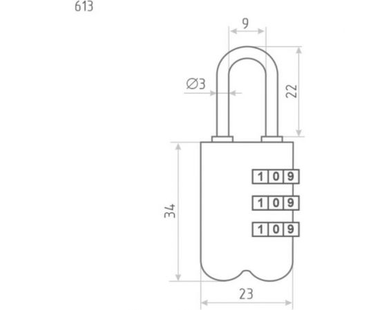 Навесной кодовый замок НОРА-М 613 черный 17081 – изображение 4