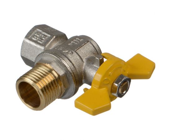 Шаровой кран Terma газовый, угловой, 1/2"", в/н, бабочка 26057 – изображение 4