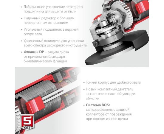 Угловая шлифовальная машина ЗУБР 125 мм, 1000 Вт УШМ-125-1005 – изображение 5