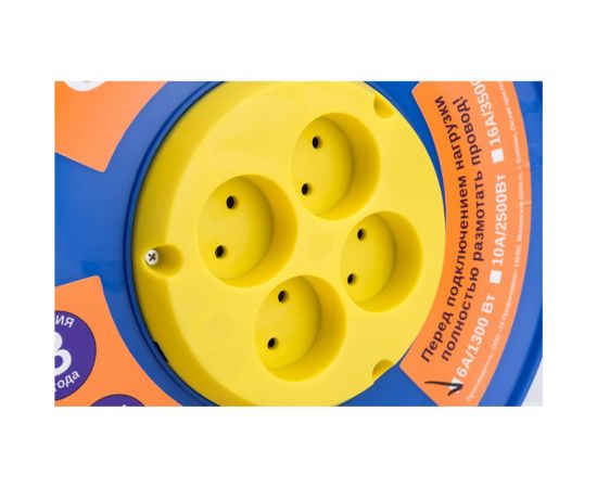 Силовой удлинитель Glanzen на катушке 4 гн. ПВС 2x0,75 арт. EB-20-014 00-00006722 – изображение 6