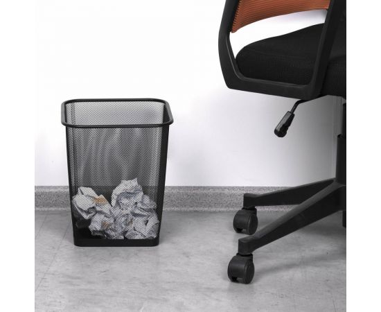 Корзина для бумаг BRAUBERG Germanium квадратная, 14 литров, металл, черная 237975 – изображение 6