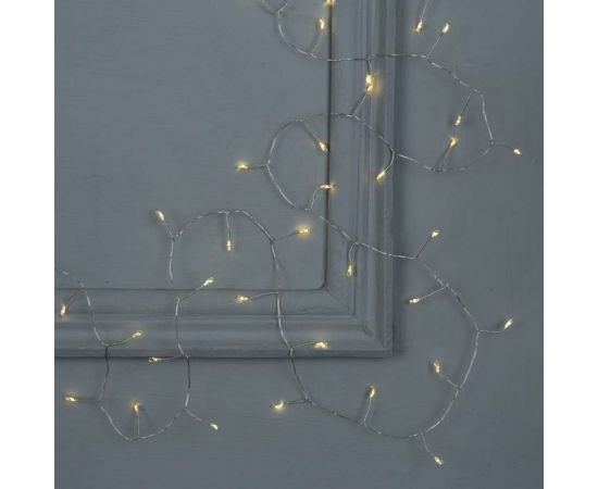 Гирлянда-нить Luazon ROSA Мишура, IP20, 2 м, Н.С. LED-50-6V, 2хCR2032, фиксинг, теплый белый 5198397 