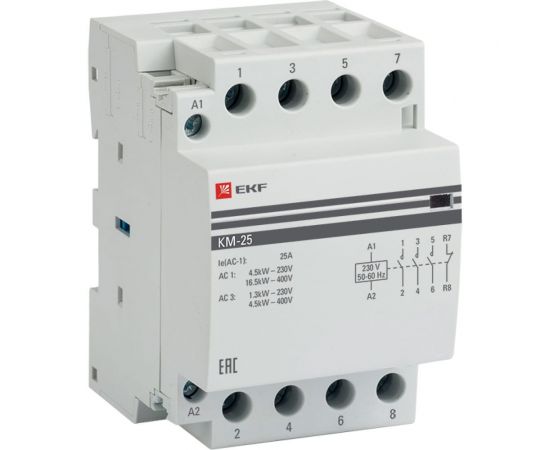 Модульный контактор EKF КМ, 25А, 3NО+NC, PROxima SQkm-3-25-31 