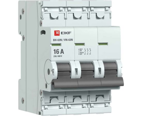 Выключатель нагрузки EKF PROxima ВН-63N 3P, 16А S63316 